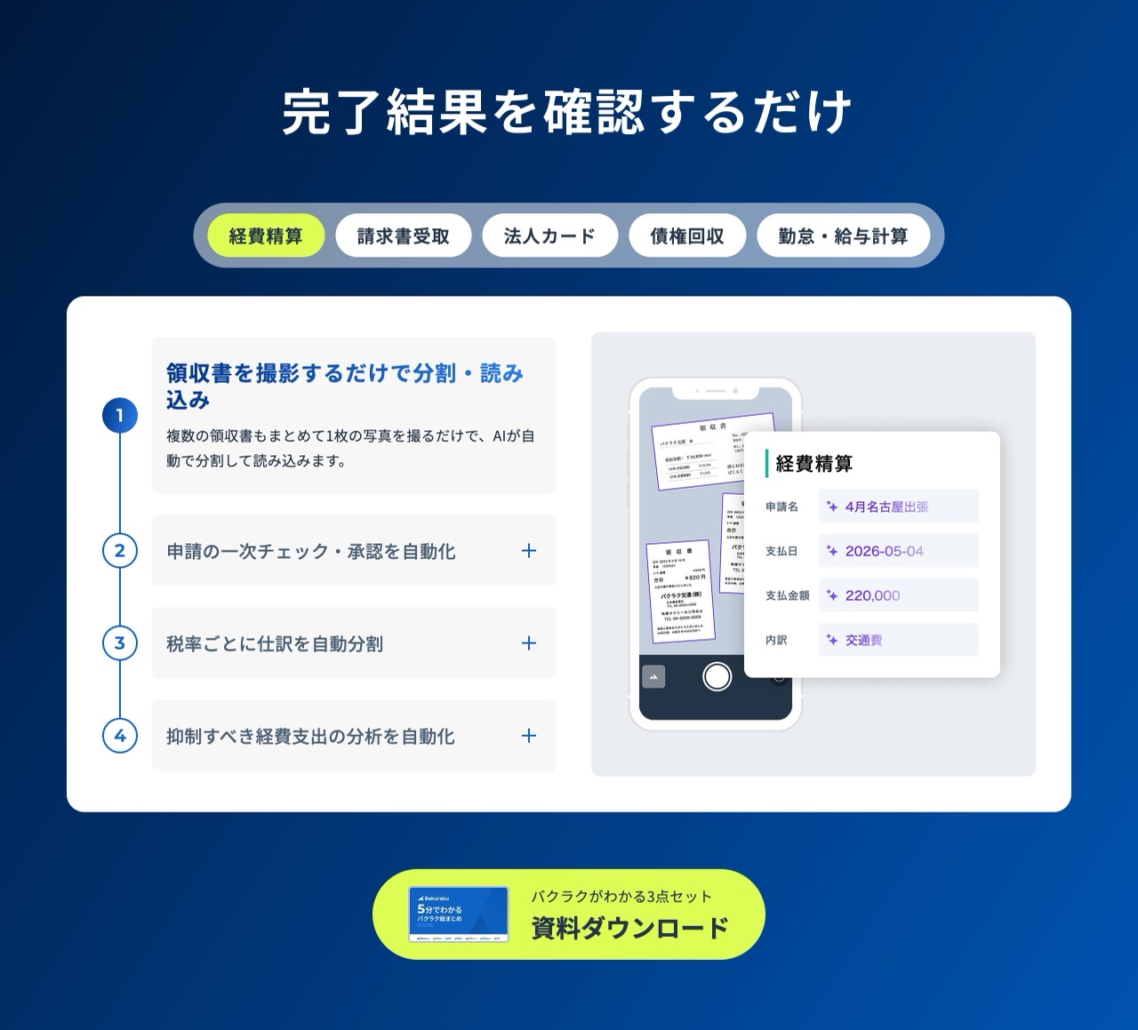 バクラクの機能紹介